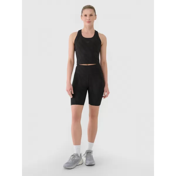  Damenkürzige Leggings 4F WSS25TFSTF016 TIEF SCHWARZ 
