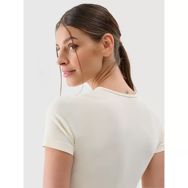  Weibliches funktionelles Hemd 4F WSS25TFTSF1270 CREMEFARBEN 