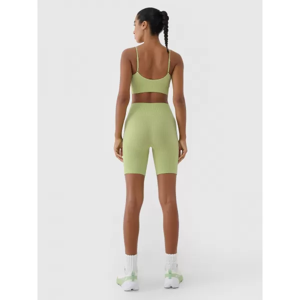  Damenkürzige Leggings 4F WSS25TFSTF014 HELLGRÜN 
