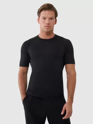 Herren -funktionales Hemd 4F WSS25TFTSM1218 TIEF SCHWARZ