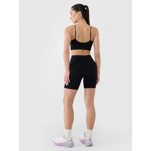  Damenkürzige Leggings 4F WSS25TFSTF014 TIEF SCHWARZ 