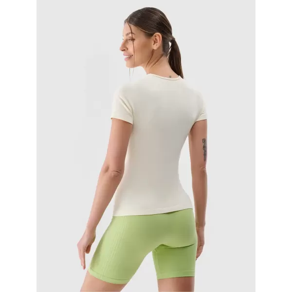 Weibliches funktionelles Hemd 4F WSS25TFTSF1270 CREMEFARBEN 