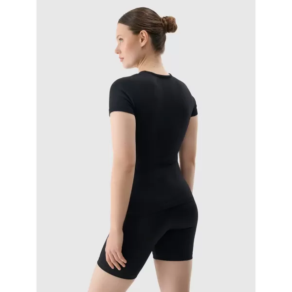  Weibliches funktionelles Hemd 4F WSS25TFTSF1270 TIEF SCHWARZ 
