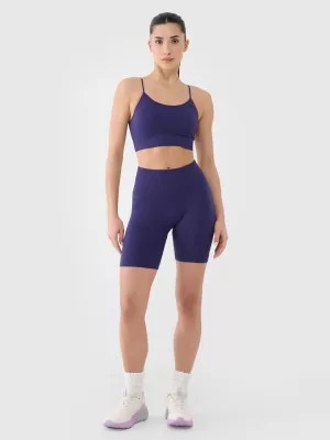 Damenkürzige Leggings 4F WSS25TFSTF014 DUNKELBLAU