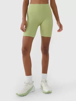 Damenkürzige Leggings 4F WSS25TFSTF014 HELLGRÜN