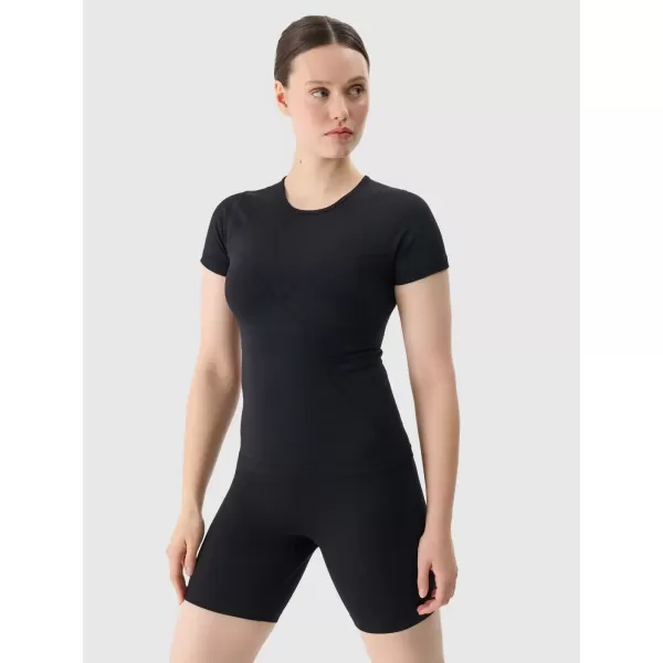  Weibliches funktionelles Hemd 4F WSS25TFTSF1270 TIEF SCHWARZ 