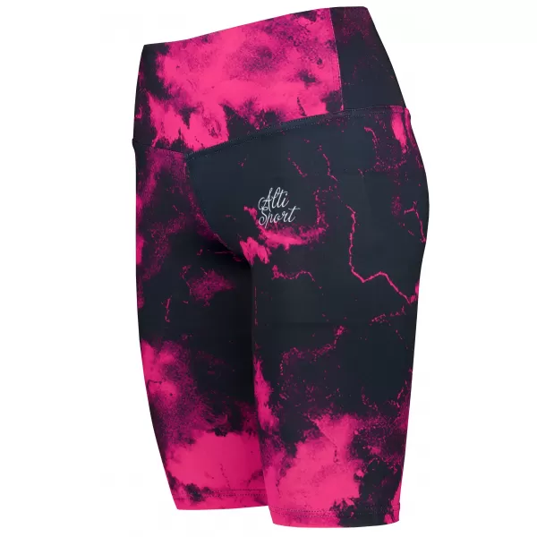  Frauen -Leggings über den Knien Premium ALTISPORT VOJ/ALW066LEG02 SCHWARZ -PINK 