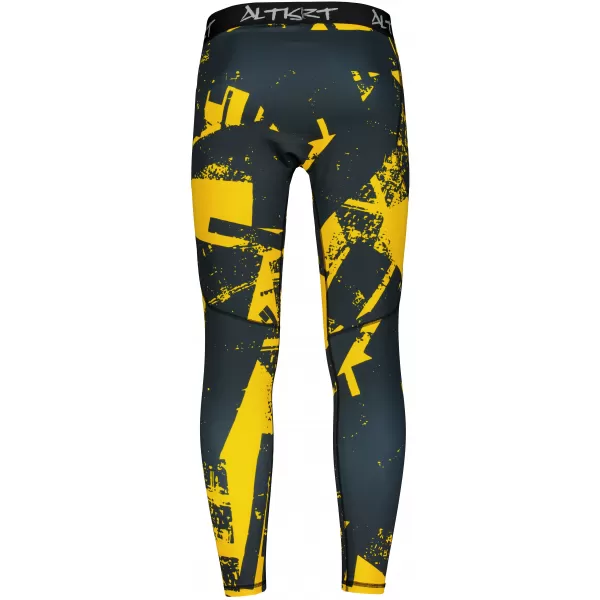  Herrensport -Leggings langer Prämie ALTISPORT VOJ/ALM079LEG01 SCHWARZ -AUSGELB 