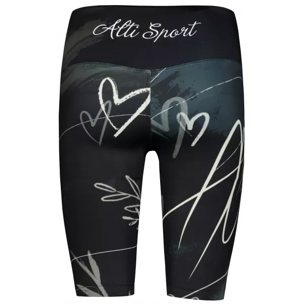  Frauen -Leggings über den Knien Premium ALTISPORT VOJ/ALW083LEG02 SCHWARZ UND WEIß 