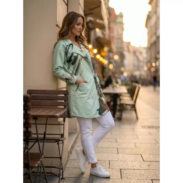  Frauen -Sweatshirt -Premium -Tasche für Frauen ALTISPORT VOJ/ALW074MI05 GRÜN-ORANGE 