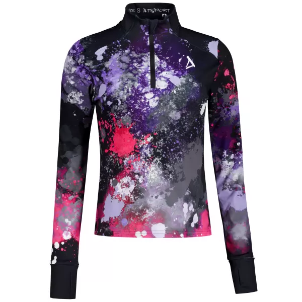  Frauen Sport Sweatshirt Premium Plus ALTISPORT VOJ/ALW055MI04 SCHWARZ -PINK 