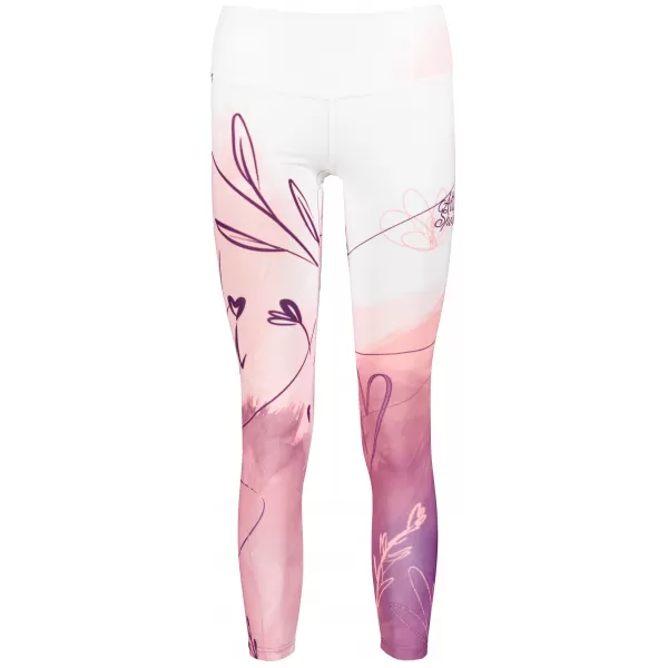  Lange Leggings für Frauen Premium ALTISPORT VOJ/ALW083LEG01 WEIß -PINK 