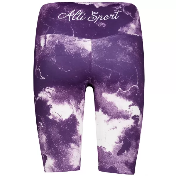  Frauen -Leggings über den Knien Premium ALTISPORT VOJ/ALW066LEG02 WEIß -VIOLETT 