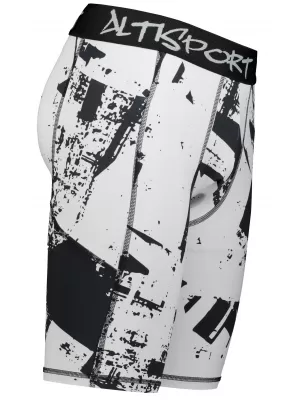 Männersport -Leggings über den Knien der Prämie ALTISPORT VOJ/ALM079LEG02 SCHWARZ -GRAY