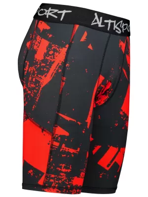 Männersport -Leggings über den Knien der Prämie ALTISPORT VOJ/ALM079LEG02 SCHWARZ -RED
