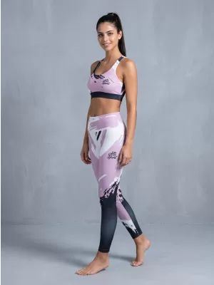 Lange Leggings für Frauen Premium ALTISPORT VOJ/ALW081LEG01 ROSA SCHWARZ