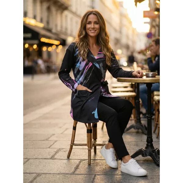  Frauen -Sweatshirt -Premium -Tasche für Frauen ALTISPORT VOJ/ALW074MI05 SCHWARZ -PINK 