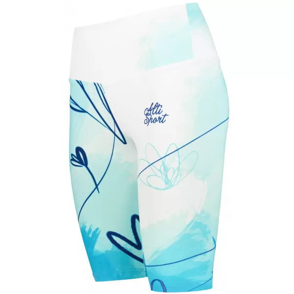  Frauen -Leggings über den Knien Premium ALTISPORT VOJ/ALW083LEG02 WEIß -BLAU 