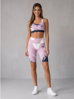 Frauen -Leggings über den Knien Premium ALTISPORT VOJ/ALW081LEG02 ROSA SCHWARZ