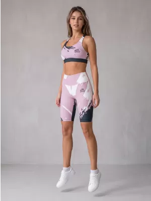 Frauen -Leggings über den Knien Premium ALTISPORT VOJ/ALW081LEG02 ROSA SCHWARZ
