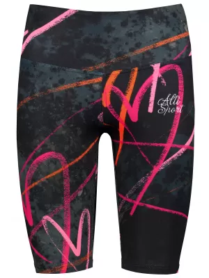 Frauen -Leggings über den Knien Premium ALTISPORT VOJ/ALW082LEG02 SCHWARZ