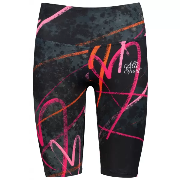  Frauen -Leggings über den Knien Premium ALTISPORT VOJ/ALW082LEG02 SCHWARZ 