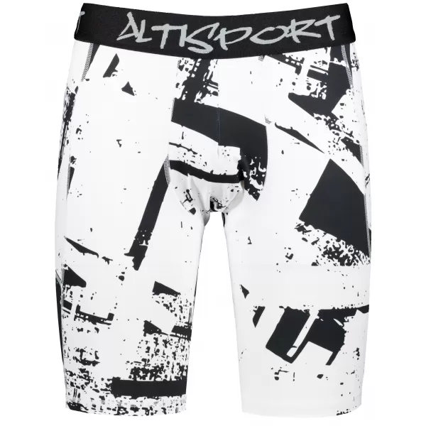  Männersport -Leggings über den Knien der Prämie ALTISPORT VOJ/ALM079LEG02 WEIß -UND -SCHWARZ 