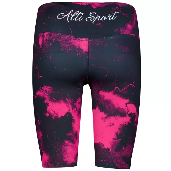  Frauen -Leggings über den Knien Premium ALTISPORT VOJ/ALW066LEG02 SCHWARZ -PINK 