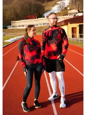 Herren Sport Sweatshirt Premium Plus ALTISPORT VOJ/ALM076MI04 SCHWARZ/ROT