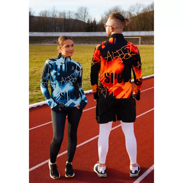  Herren Sport Sweatshirt Premium Plus ALTISPORT VOJ/ALM076MI04 ORANGE/SCHWARZ 