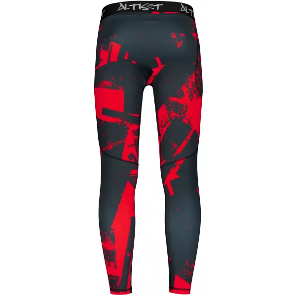  Herrensport -Leggings langer Prämie ALTISPORT VOJ/ALM079LEG01 SCHWARZ -RED 