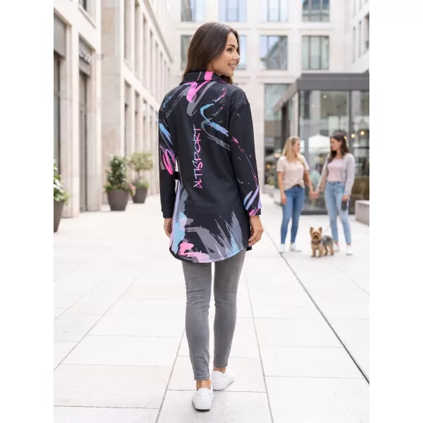  Frauen -Sweatshirt -Premium -Tasche für Frauen ALTISPORT VOJ/ALW074MI05 SCHWARZ -PINK 