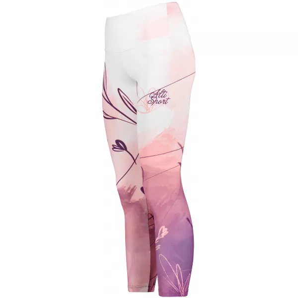  Lange Leggings für Frauen Premium ALTISPORT VOJ/ALW083LEG01 WEIß -PINK 