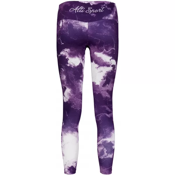  Lange Leggings für Frauen Premium ALTISPORT VOJ/ALW066LEG01 WEIß -VIOLETT 