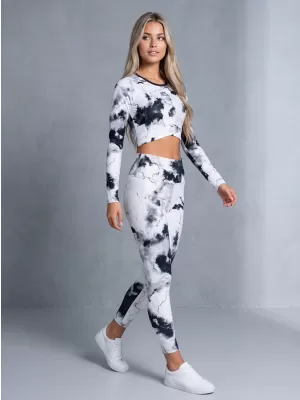Lange Leggings für Frauen Premium ALTISPORT VOJ/ALW066LEG01 WEIß -UND -SCHWARZ