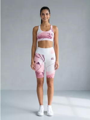 Frauen -Leggings über den Knien Premium ALTISPORT VOJ/ALW083LEG02 WEIß -PINK