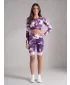 Frauen -Leggings über den Knien Premium ALTISPORT VOJ/ALW066LEG02 WEIß -VIOLETT