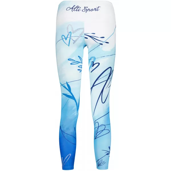  Lange Leggings für Frauen Premium ALTISPORT VOJ/ALW083LEG01 WEIß -BLAU 