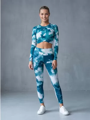 Lange Leggings für Frauen Premium ALTISPORT VOJ/ALW066LEG01 GRÜN -BLUE