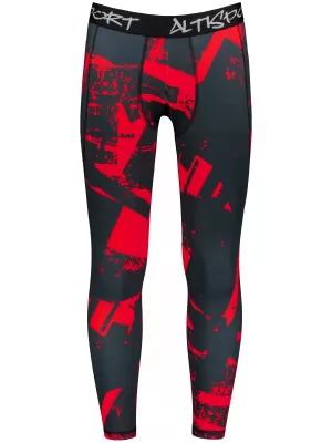 Herrensport -Leggings langer Prämie ALTISPORT VOJ/ALM079LEG01 SCHWARZ -RED