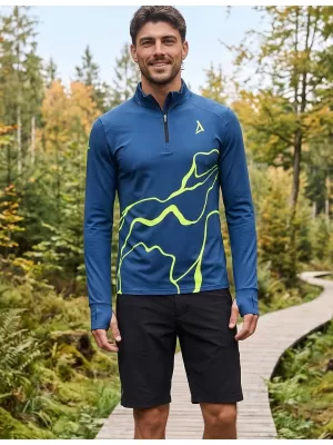 Herren Sport Sweatshirt Premium Plus ALTISPORT VOJ/ALM073MI04 MARINE-FLUO GELB