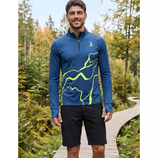  Herren Sport Sweatshirt Premium Plus ALTISPORT VOJ/ALM073MI04 MARINE-FLUO GELB 