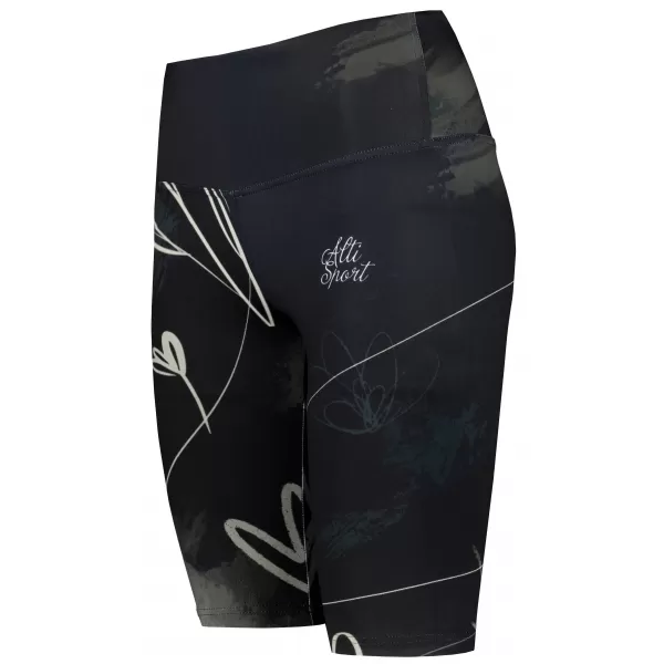  Frauen -Leggings über den Knien Premium ALTISPORT VOJ/ALW083LEG02 SCHWARZ UND WEIß 