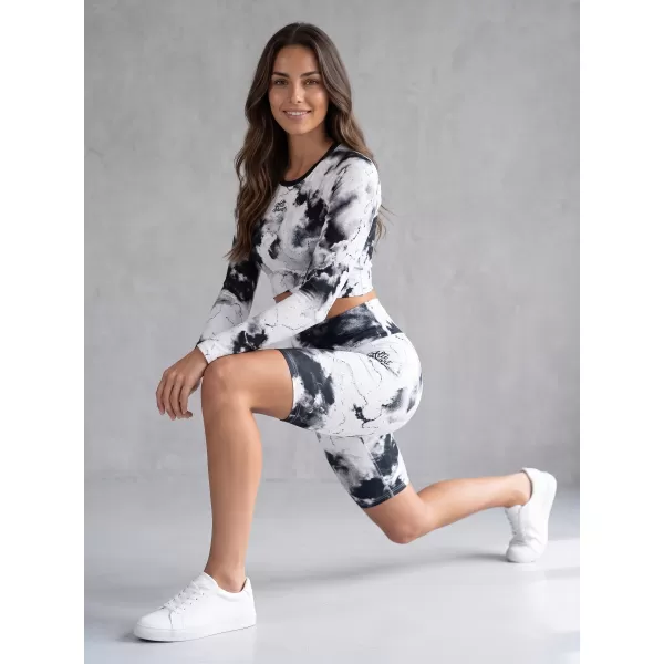  Frauen -Leggings über den Knien Premium ALTISPORT VOJ/ALW066LEG02 WEIß -UND -SCHWARZ 
