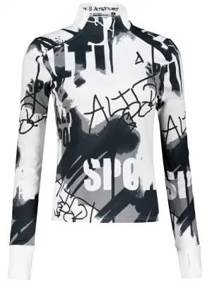 Frauen Sport Sweatshirt Premium Plus ALTISPORT VOJ/ALW076MI04 WEIß/SCHWARZ