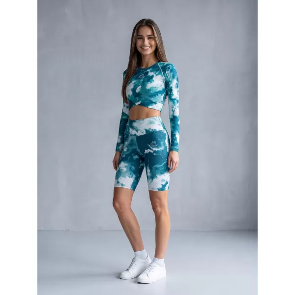  Frauen -Leggings über den Knien Premium ALTISPORT VOJ/ALW066LEG02 GRÜN -BLUE 