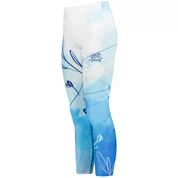  Lange Leggings für Frauen Premium ALTISPORT VOJ/ALW083LEG01 WEIß -BLAU 