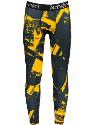 Herrensport -Leggings langer Prämie ALTISPORT VOJ/ALM079LEG01 SCHWARZ -AUSGELB