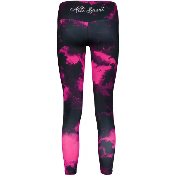  Lange Leggings für Frauen Premium ALTISPORT VOJ/ALW066LEG01 SCHWARZ -PINK 