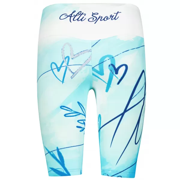  Frauen -Leggings über den Knien Premium ALTISPORT VOJ/ALW083LEG02 WEIß -BLAU 
